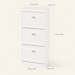 Shoe Cabinet with 3 Flip Drawers – Slim Entryway Storage Rack, White Grey Black
