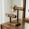2 Tier Wooden Watch & Jewelry Display Tower – Bracelet and Necklace Stand for Dresser