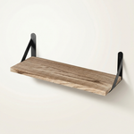 Wall Mounted Shelf with Brackets - Floating Wood Display for Living Room, Bedroom & Decor