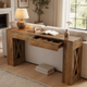 Farmhouse Console Table with Drawers – X-Shaped Legs, Entryway Hallway Sofa Table