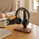 Wooden Headphone Stand – Aluminum Frame, Pen Slot, Desk Organizer for Home Office