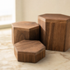 6-Piece Hexagonal Wood Riser Set – Tiered Display Stand for Jewelry and Collectibles