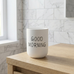 Good Morning Toothbrush Holder – Countertop Cup for Bathroom Vanity Sink Organization Storage