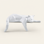 Geometric Cat Sculpture – Modern Resin Figurine for Shelf Desk Home Office Decor