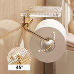 Wall Mounted Toilet Paper Holder with Acrylic Shelf – Gold Silver Bathroom Storage