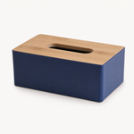 Bamboo Lid Tissue Box – Minimalist Desk Organizer for Living Room or Bathroom