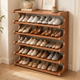 6 Tier Wooden Shoe Rack – Bamboo Entryway Organizer Shelf Space Saving Storage