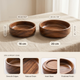 Walnut Wood Bowl – Natural Wooden Salad and Fruit Serving Basin, Minimalist Dining Room Tableware
