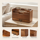 Wood Desk Organizer with Drawer – File Mail Sorter 3 Compartments Vintage Home Office