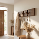 Walnut Wall Coat Rack – Piano Key Design Hooks for Entryway Bedroom Bathroom Minimalist Decor
