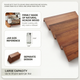 4 Tier Spice Rack Organizer for Drawer – Natural Acacia Wood Cabinet Storage Tray