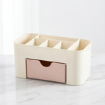 Makeup Storage Box – Multi-Compartment Desktop Organizer with Drawer for Bathroom Vanity Countertops