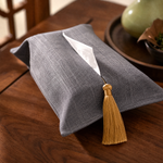 Fabric Tissue Box Cover – Tassel Detail, Living Room Desk Car Organizer, Minimalist Home
