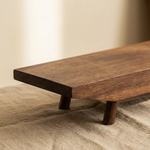Wood Display Riser Tray – Raised Footed Stand for Tea Table, Desk, Entryway Decor