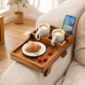 Wood Sofa Armrest Tray Table – Cup Holder Remote Organizer Couch Side Caddy