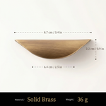 Solid Brass Gold Drawer Handle – Minimalist Crescent Pull for Kitchen Bedroom Wardrobe Cabinet Hardware