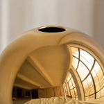 Gold Ceramic Ball Vase – Glossy Sphere Flower Pot for Modern Home Decor and Shelves