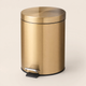Gold Step Bin 5L – Champagne Steel Pedal Trash Can for Bathroom or Kitchen