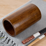 Wooden Utensil Holder – Cylinder Chopstick Storage Organizer for Kitchen Counter