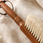Soft Bed Brush with Wooden Handle – Natural Bristles for Bedding Sofa Furniture Cleaning