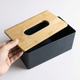 Bamboo Lid Tissue Box Cover – Modern Tissue Holder for Bathroom, Vanity, Living Room & Desk