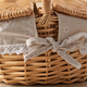 Wicker Picnic Basket with Lid – Willow Hamper with Linen Lining and Carry Handle