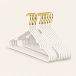 Clothes Hangers Set of 10 – Plastic Body Gold Hook Closet Organizer Coat Hanger