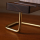 Wooden Chair Phone Stand – Walnut Brass Desk Organizer, Minimalist Office Ornament