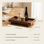 Wooden Serving Tray – Japanese Style Tea Tray Coffee Display Organizer Home Decor Minimalist