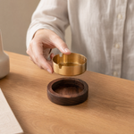 Walnut Ashtray with Lid – Stainless Steel Insert, Windproof, Desktop Home Office Decor
