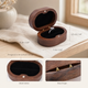 Oval Walnut Ring Box – Solid Wood Jewelry Case for Proposal, Wedding, Gift Giving