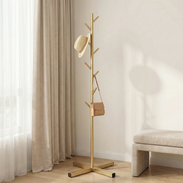Branch Style Coat Rack – Freestanding Metal Hook Stand for Entryway Living Room Jacket Storage