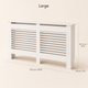 Modern Radiator Cover with Shelf – White Slatted MDF Heater Cabinet Living Room Decor