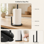 Paper Towel Holder – Stainless Steel Countertop Dispenser for Kitchen, Weighted Base