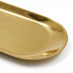 Gold Serving Tray – Stainless Steel Oval Tray for Desserts, Drinks, Jewelry, Vanity, Bathroom & Kitchen