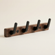 Wooden Wall Hook Rack – Black Walnut Coat Hanger Entryway Towel Bar Bathroom Bedroom Organizer