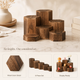 6-Piece Hexagonal Wood Riser Set – Tiered Display Stand for Jewelry and Collectibles
