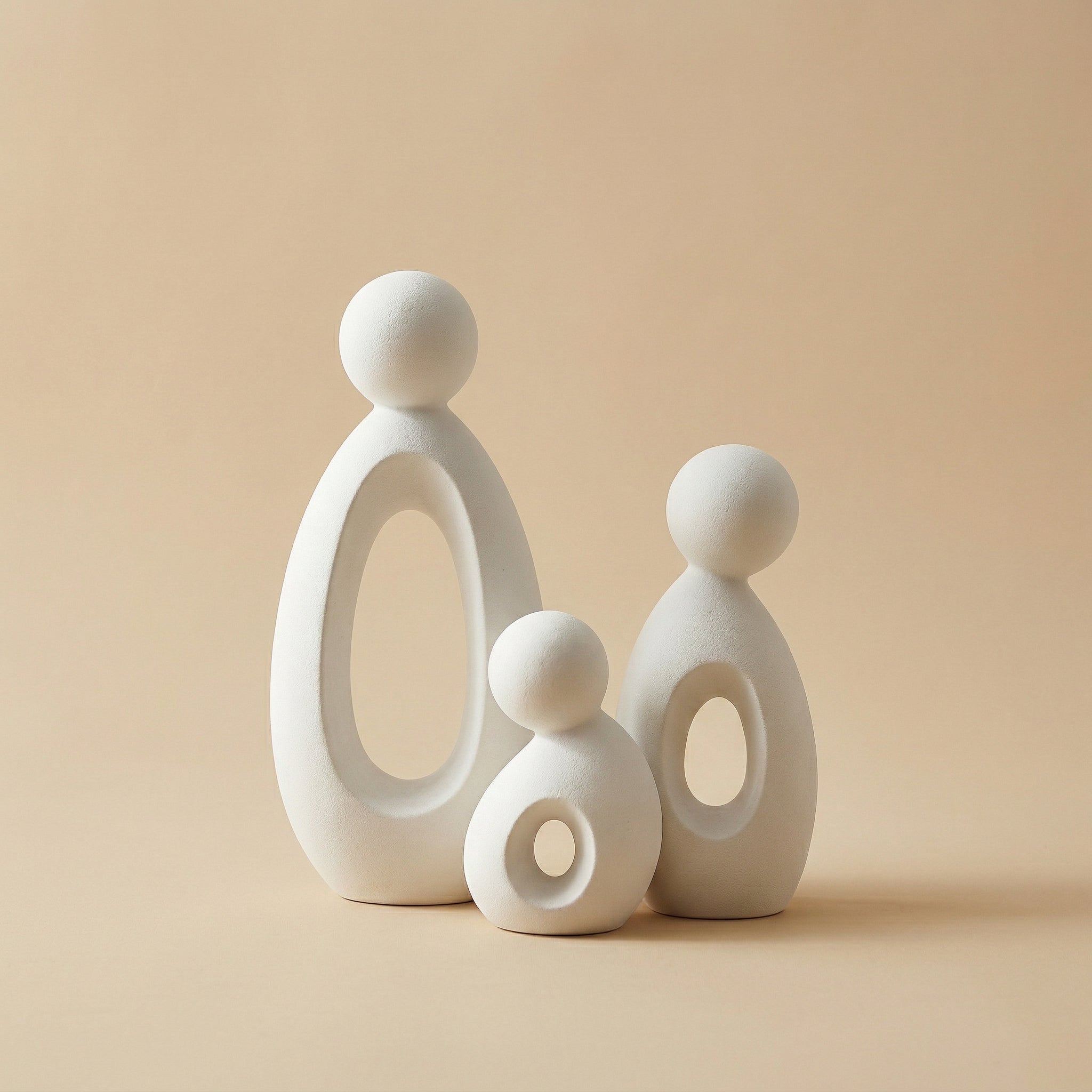 Abstract Family Figurine Set – Modern Minimalist Sculpture Home Decor Living Room Shelf Accent