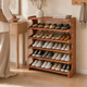 6 Tier Wooden Shoe Rack – Bamboo Entryway Organizer Shelf Space Saving Storage