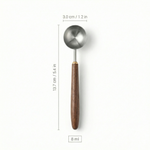 Stainless Steel Coffee Scoop - Wooden Handle Measuring Spoon for Coffee Beans