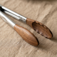 Wooden Cooking Tongs – Locking Stainless Steel BBQ Tongs Wood Handle Grilling Salad Serving