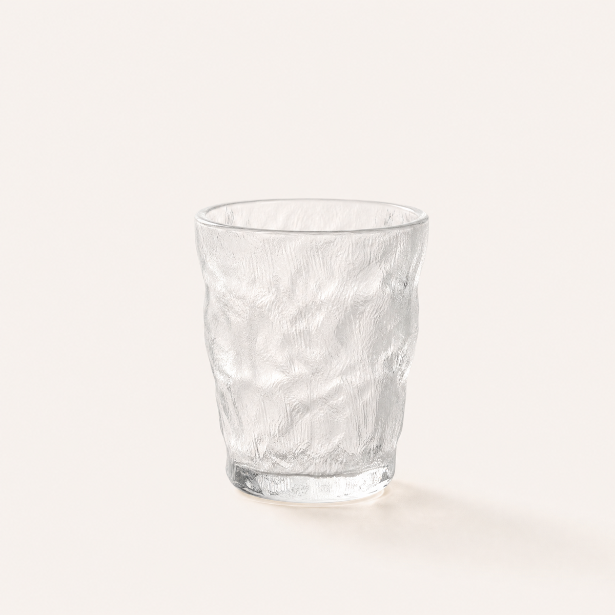Glacier Texture Glass – Sculptural Clear Drinking Cup for Tea Coffee Water Home Bar
