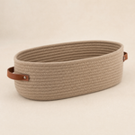 Oval Woven Storage Basket – Bathroom Organizer Toilet Paper Holder Desk Tray