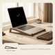 Wooden Laptop Stand – Foldable Ergonomic Riser 12° Angle Desk Organizer Home Office Workspace