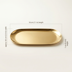 Gold Serving Tray – Stainless Steel Oval Tray for Desserts, Drinks, Jewelry, Vanity, Bathroom & Kitchen