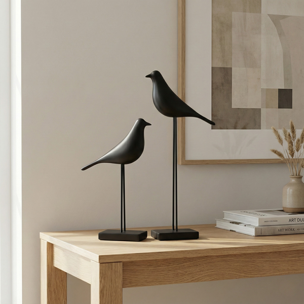 Minimalist Resin Bird Figurine – Freestanding Shelf Accent for Living Room, Bedroom & Office Desk Decor