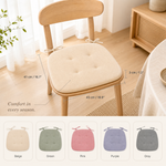 Linen Chair Cushion – Tufted Tie-On Seat Pad for Dining Chairs, Breathable