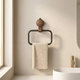 Walnut Towel Ring – No Drill Suction Mount, Rotating Wall Towel Holder for Bathroom & Kitchen