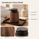Wood Grain Foam Soap Dispenser – Refillable Pump Bottle for Bathroom Kitchen Decor